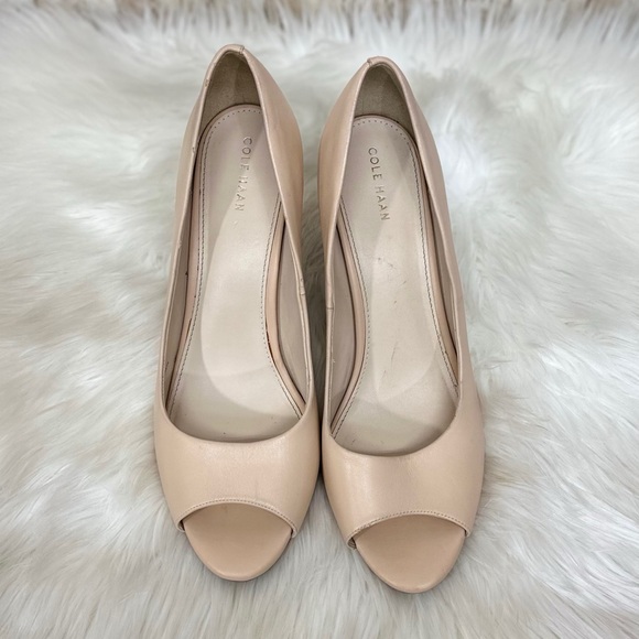Cole Haan Harlow Nude Peep-Toe Pumps [S3121] - Picture 6 of 12